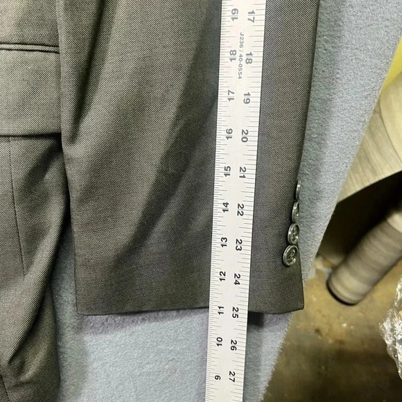 Albert Nipon Wool Silk Blend Blazer Sports Coat Mens 48 Regular Dark Gray Black - Picture 8 of 9